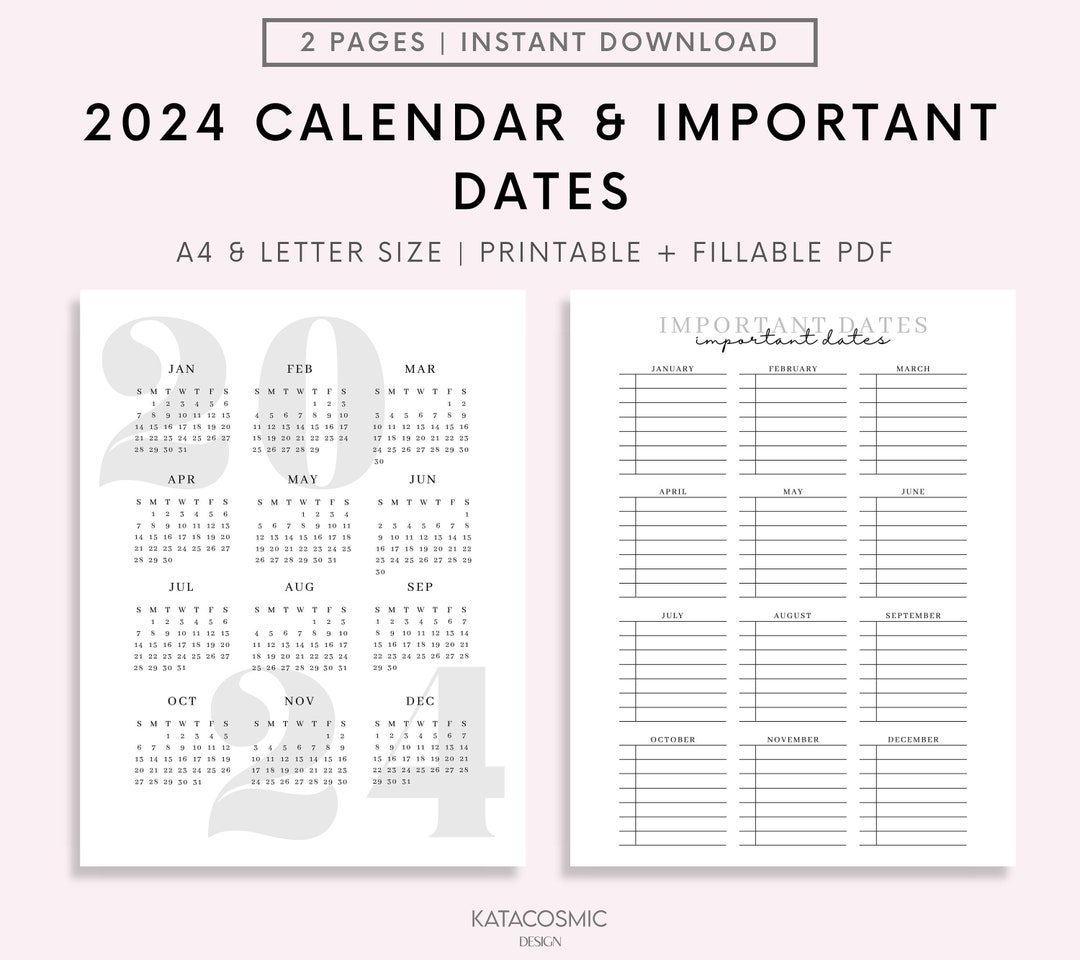 2024 Calendar - What Are the Important Dates in 2024?