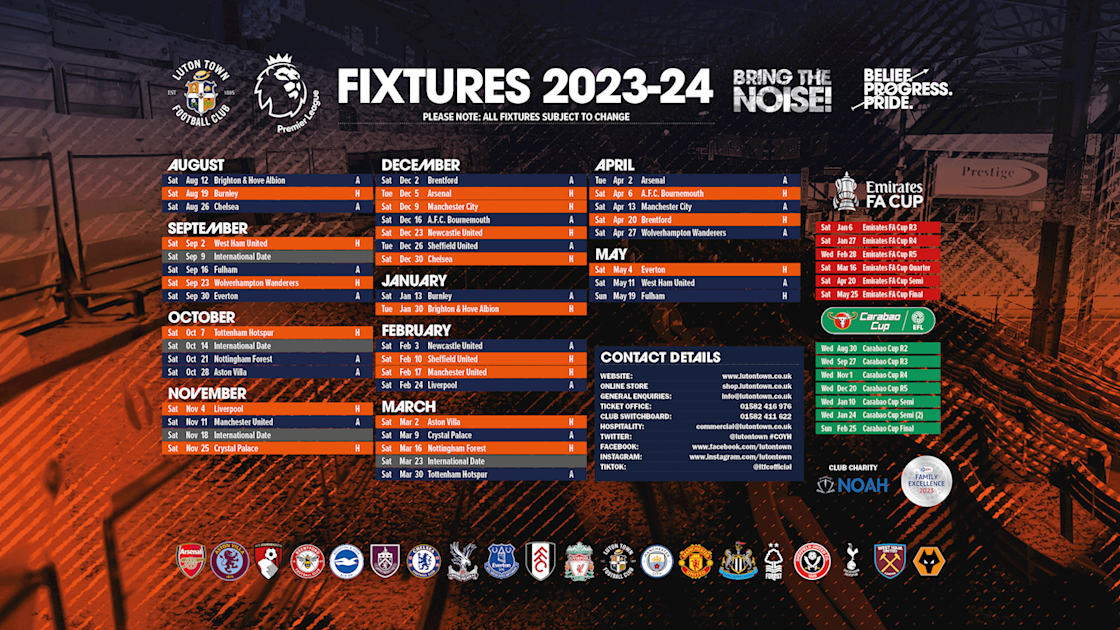 When are the next ltfc fixtures? See all the dates.