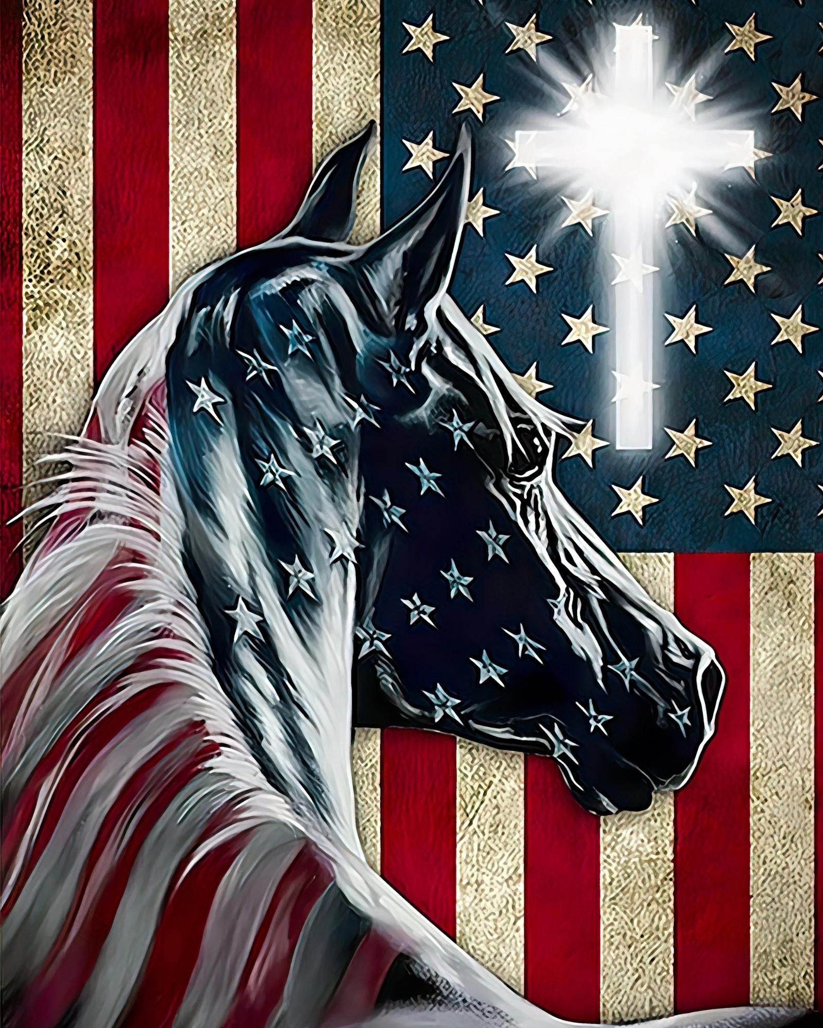 Horse American flag art: Want something really special and eye-catching? Discover these stunning pieces for your collection now!