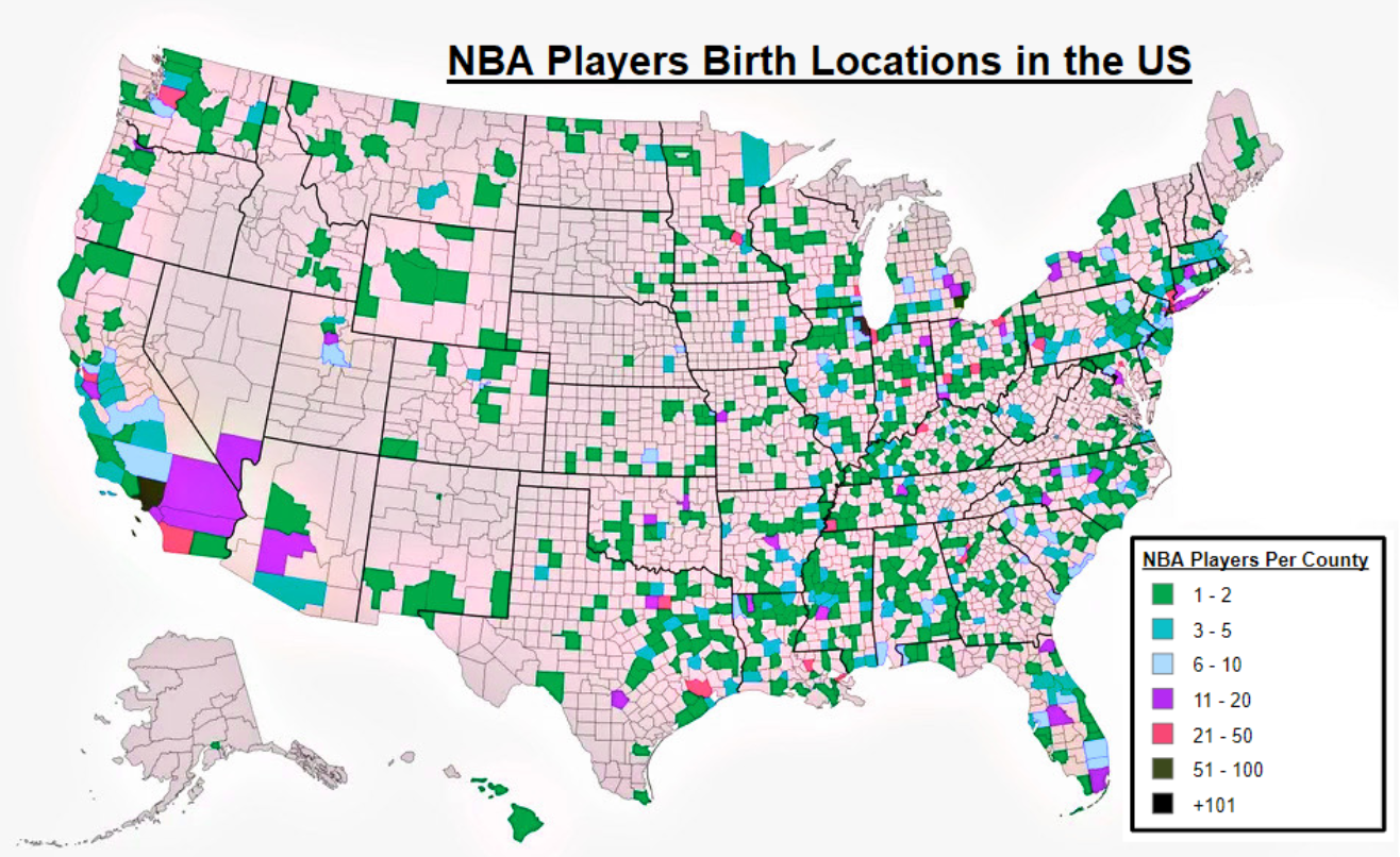 Which State Tops the List? 5 States with the Most NBA Players Now